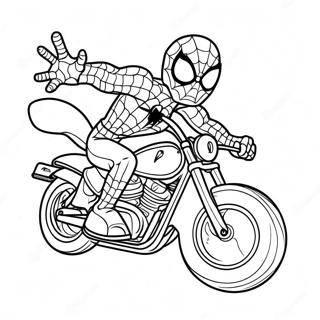 Pagina Para Colorir Do Homem Aranha Andando Em Uma Motocicleta Legal 19979-18635