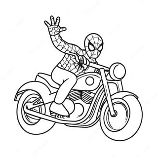 Pagina Para Colorir Do Homem Aranha Andando Em Uma Motocicleta Legal 19979-18636