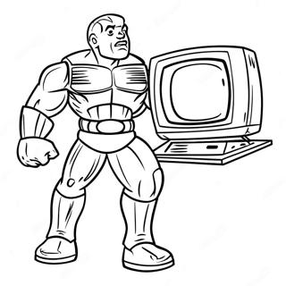 Pagina Para Colorir Do Homem Da Tv Titan Em Acao 2002-1645