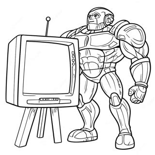 Pagina Para Colorir Do Homem Da Tv Titan Em Acao 2002-1648