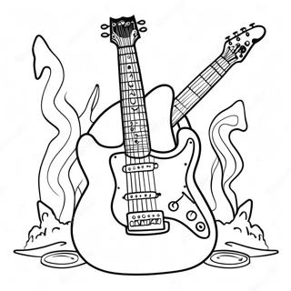 Pagina Para Colorir Da Banda De Rock Com Guitarra Eletrica 20182-18771