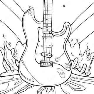 Pagina Para Colorir Da Banda De Rock Com Guitarra Eletrica 20182-18772