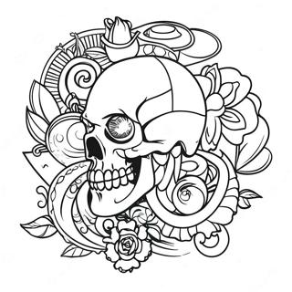 Pagina Para Colorir De Designs De Tatuagem Gangsta Legais 2022-1662