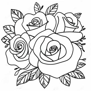 Pagina Para Colorir Do Bonito Buque De Rosas 20372-18921