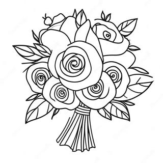 Pagina Para Colorir Do Bonito Buque De Rosas 20372-18923