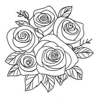 Pagina Para Colorir Do Bonito Buque De Rosas 20372-18924