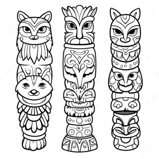 Pagina Para Colorir Totem Colorido Com Animais 20452-18985