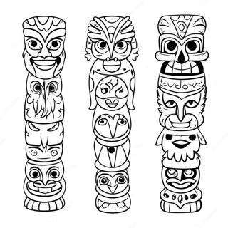 Pagina Para Colorir Totem Colorido Com Animais 20452-18986