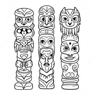 Pagina Para Colorir Totem Colorido Com Animais 20452-18987