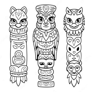 Pagina Para Colorir Totem Colorido Com Animais 20452-18988