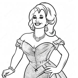 Pagina Para Colorir Da Dolly Parton Em Vestido Brilhante 20482-19009