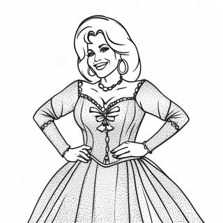 Pagina Para Colorir Da Dolly Parton Em Vestido Brilhante 20482-19010