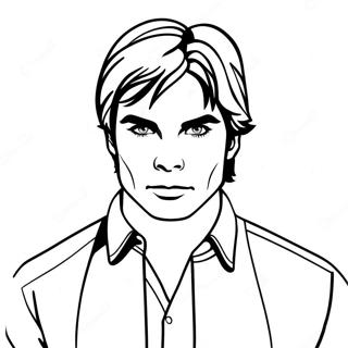 Pagina Para Colorir Do Damon Salvatore Em Acao 20522-19042