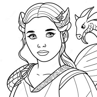 Pagina Para Colorir Da Daenerys Targaryen Com Dragao 20532-19050