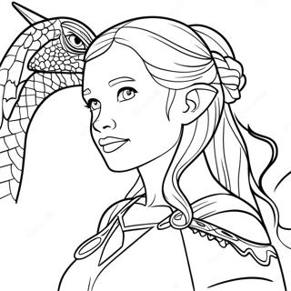 Pagina Para Colorir Da Daenerys Targaryen Com Dragao 20532-19051