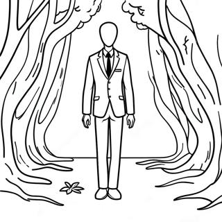 Pagina Para Colorir Do Slenderman Assustador Na Floresta 20542-19057