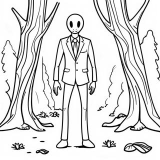 Pagina Para Colorir Do Slenderman Assustador Na Floresta 20542-19059