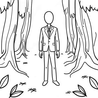 Pagina Para Colorir Do Slenderman Assustador Na Floresta 20542-19060