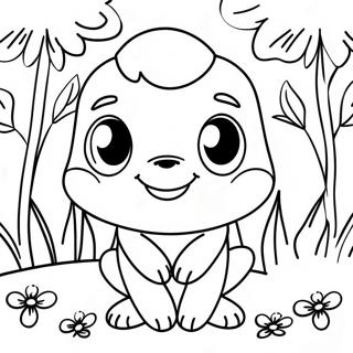 Pagina Para Colorir De Buttercup Fofinha Em Um Jardim 20562-19074