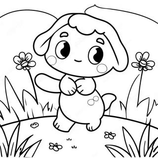 Pagina Para Colorir De Buttercup Fofinha Em Um Jardim 20562-19076