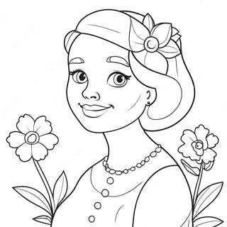 Pagina Para Colorir De Tia Fofinha Com Flores 20582-19091