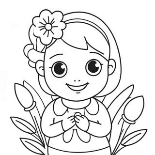 Pagina Para Colorir De Tia Fofinha Com Flores 20582-19092