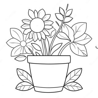 Pagina Para Colorir De Vaso De Flores Colorido Com Flores 20612-19113