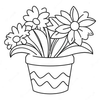 Pagina Para Colorir De Vaso De Flores Colorido Com Flores 20612-19115