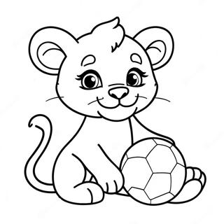 Pagina Para Colorir De Leao Bebe Fofo Brincando Com Bola 20642-19138