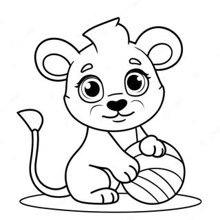 Pagina Para Colorir De Leao Bebe Fofo Brincando Com Bola 20642-19139