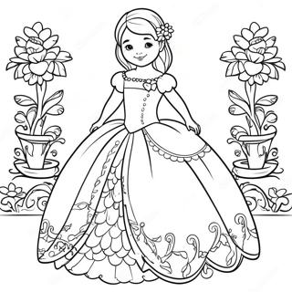 Pagina Para Colorir Da Isabella Em Seu Vestido Bonito 20652-19146