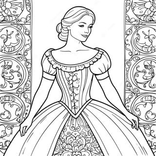 Pagina Para Colorir Da Isabella Em Seu Vestido Bonito 20652-19147