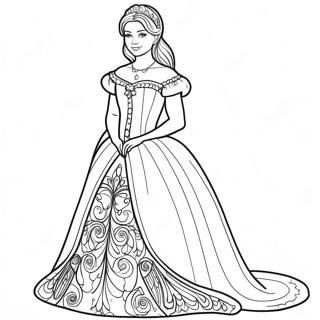 Pagina Para Colorir Da Isabella Em Seu Vestido Bonito 20652-19148