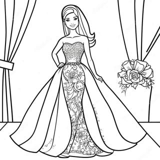 Pagina Para Colorir Da Barbie Em Um Vestido Brilhante 20702-19185