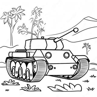 Pagina Para Colorir De Tanque Realista Da Segunda Guerra Mundial 20793-19251