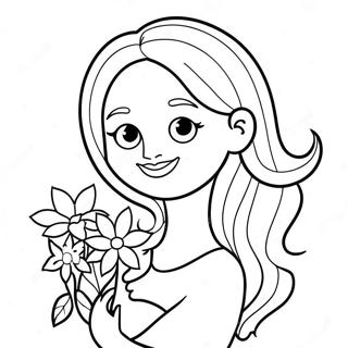 Pagina Para Colorir Da Linda Mamae Com Flores 20833-19284