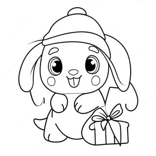 Pagina Para Colorir De Cinnamoroll Com Chapeu De Papai Noel 20963-19387