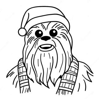 Pagina Para Colorir De Chewbacca Com Chapeu De Papai Noel 21003-19420