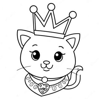 Pagina Para Colorir Da Princesa Gatinha Real Com Coroa 21043-19449