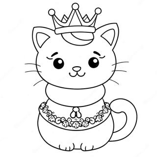 Pagina Para Colorir Da Princesa Gatinha Real Com Coroa 21043-19450