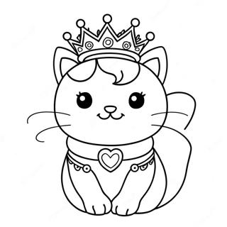 Pagina Para Colorir Da Princesa Gatinha Real Com Coroa 21043-19452