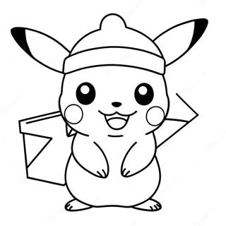 Pikachu Com Chapeu De Papai Noel Pagina Para Colorir 21053-19457