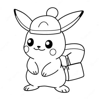 Pikachu Com Chapeu De Papai Noel Pagina Para Colorir 21053-19460