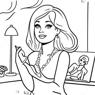 Pagina Para Colorir Da Barbie Retro Dos Anos 90 21162-19540