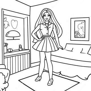 Pagina Para Colorir Da Barbie Fashionavel Dos Anos 90 Em Uma Casa Dos Sonhos 21163-19541