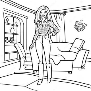 Pagina Para Colorir Da Barbie Fashionavel Dos Anos 90 Em Uma Casa Dos Sonhos 21163-19542