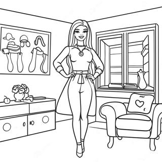 Pagina Para Colorir Da Barbie Fashionavel Dos Anos 90 Em Uma Casa Dos Sonhos 21163-19543