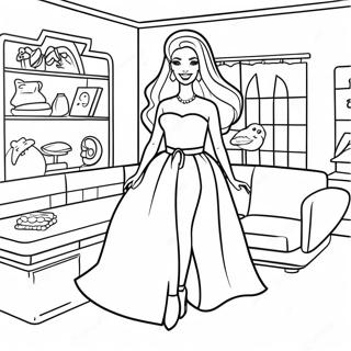 Pagina Para Colorir Da Barbie Fashionavel Dos Anos 90 Em Uma Casa Dos Sonhos 21163-19544