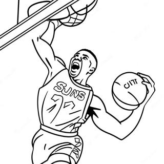 Pagina Para Colorir Jogador De Basquete Do Phoenix Suns Enterrando 21233-19597