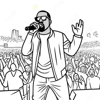 Pagina Para Colorir De Kanye West Se Apresentando No Palco 21293-19645